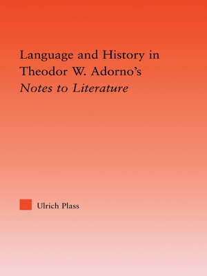 cover image of Language and History in Adorno's Notes to Literature